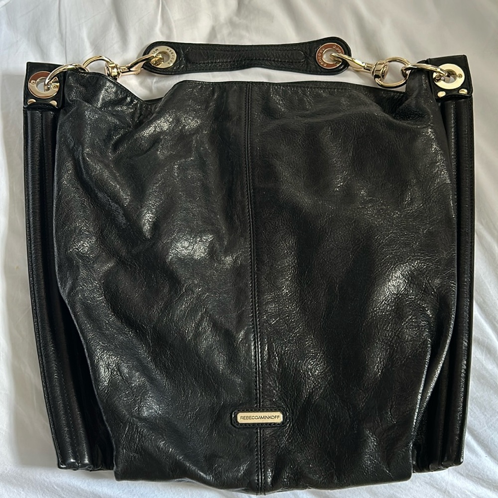 Rebecca Minkoff Black leather bag with gold hardware